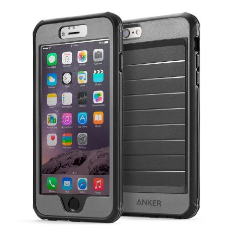 iPhone 6s Plus Case Anker Ultra Protective Case With Built-in Clear Screen Protector for iPhone 6 Plus  iPhone 6s Plus 55 inch Drop-Tested Dust Proof Design BlackGrey