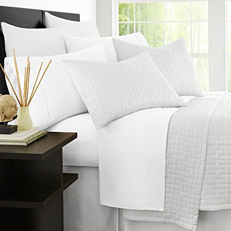 Zen Bamboo Luxury Bed Sheets - Eco-friendly, Hypoallergenic and Wrinkle Resistant Rayon Derived Bamboo - 4-Piece - King - White