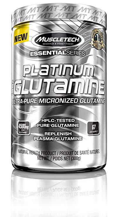 MuscleTech Platinum Glutamine Powder, Unflavored, 300 grams