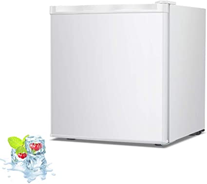 Kismile 1.1 Cu.ft Upright Freezer with Compact Reversible Single Door,Removable Shelves Free Standing Mini Freezer with Adjustable Thermostat for Home/Kitchen/Office (White, 1.1 cu.ft)