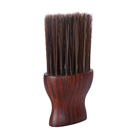 Barber Neck Duster Brush for Hair Cutting, Soft Neck Cleaning Brush, Professional Salon Barber Tool Red Brown (Small)