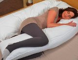 Oversized - Total Body Pregnancy Maternity Pillow- Full Support - w Zippered Cover - White - Exclusively By Blowout Bedding RN 142035