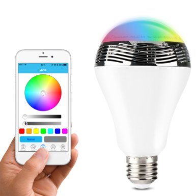 1byone Wireless Bluetooth Speaker Smart LED Light Bulb with Free APP Controlled