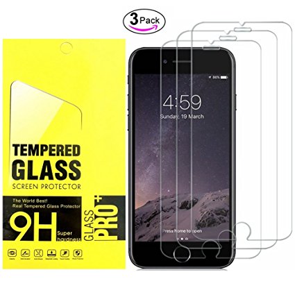 IPhone 8, 7, 6S, 6 Screen Protector Glass,OLINKIT Tempered Glass Screen ProtectorHD (3-Pack)[Case-friendly] for Apple iPhone 8, 7, 6S and 6 2017,2016,2015