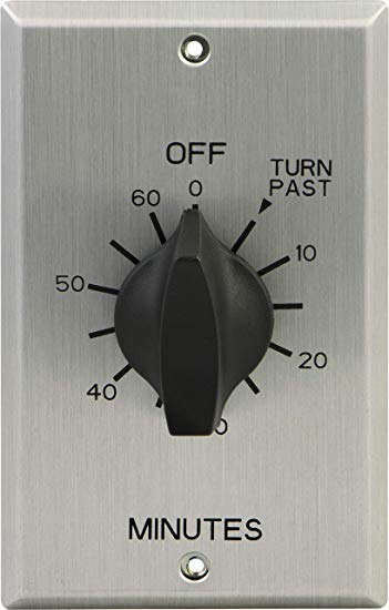 GE In-Wall Mechanical Countdown Timer Switch, Spring Wound, Up to 60 Minutes, No Neutral Wire Needed, Ideal for Lights, Exhaust Fans, and Heaters, LED 15305