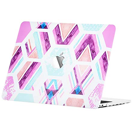 Unik Case - Tropical Electon Series Rubberized Graphic Hard Case for MacBook Pro 13-inch A1706,A1989 with Touch Bar/A1708 Without Touch Bar (Release 2016/17/18) - Hexa Pink Tourquise