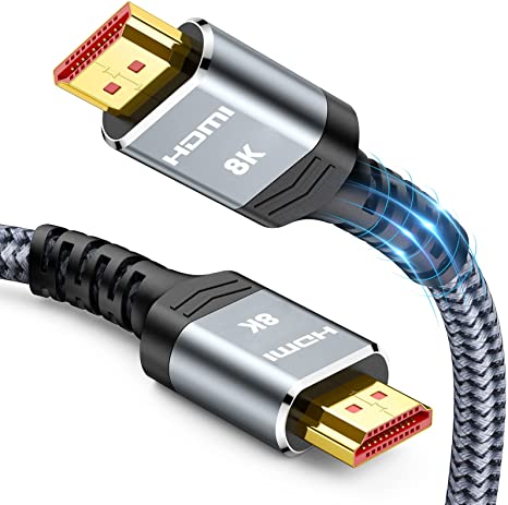 HDMI 2.1 cable 10m, 8K hdmi cable Snowkids Ultra HD hdmi 48Gbps High Speed 8K@60Hz,4K@120Hz,eARC HDR10 4:4:4|21:9,HDCP 2.2/2.3 Dolby,3D,VRR, Compatible with Play-station 5/PS-5/Roku TV