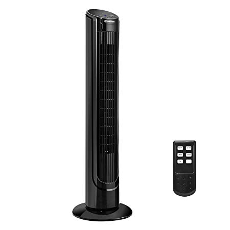 COSTWAY Tower Fan, 40" Portable Oscillating Tower Fan, 3-speed digital control/w Remote Control, 9-Hour Timer, LCD Display, Oscillating Tower Fan for Bedrooms, Living Rooms, Kitchen, Offices (40-Inch)