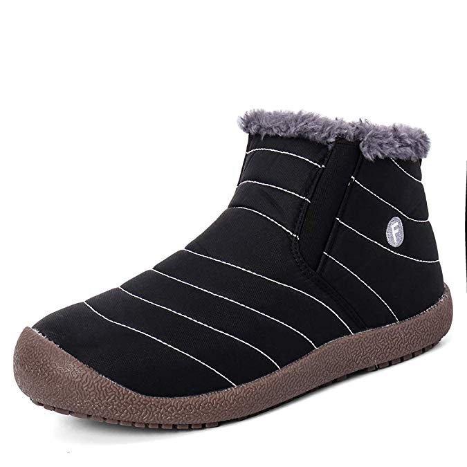 Cooga Women's Waterproof Flat Snow Boots Plus Velvet Winter Cotton Lining Ladies Sneaker Shoes