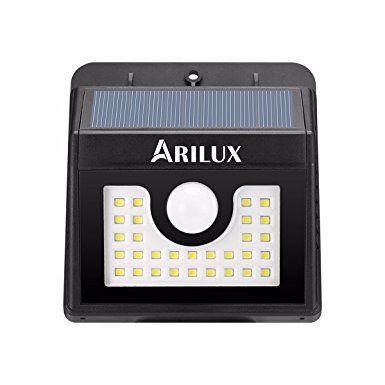 Solar Lights, ARILUX 30 LED Motion Sensor Wall Light Outdoor Weatherproof Wireless Security Lighting Nightlight for Driveway, Garden, Back Door, Fence, Patio