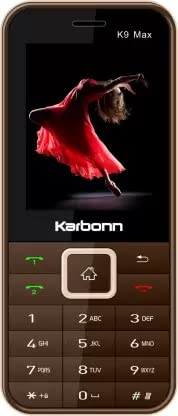 Karbonn K9max 2.4INCH Dual Sim Mobile 2500mah 10Day Battery Boombox Speaker WirelessFMRecorder Camera PhotoCaller id Video Recorder Auto Call Recorder Mobile Tracker BT Torch (Coffee,Champagne)