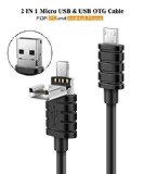 Micro USBUSB Data Cable LDesign 2 in 1 Micro USBUSB OTG Adapter Cable Sync and Charging Cable for Android Phones PC and Tablets 328ft Black