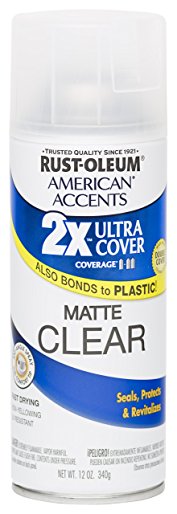 Rust Oleum 280703 American Accents Ultra Cover 2X Spray Paint, Matte Clear, 12-Ounce