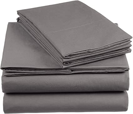 AmazonBasics Everyday Duvet Set with 2 Pillowcases, Double - Dark Gray