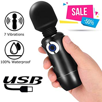 Mini Wand Massager, Rechargeable Personal Massage Wand with 7 Vibration Modes, REVO Waterproof & Cordless Travel Gift for Neck Shoulder Back Body Massage, Sports Recovery & Muscle Aches