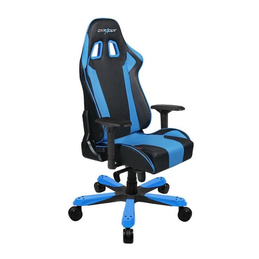 DXRacer King Series Big and Tall Chair DOH/KS06/NB Racing Bucket Seat Office Chair Gaming Chair Ergonomic Computer Chair Esports Desk Chair Executive Chair Furniture With Pillows (Black/Blue)