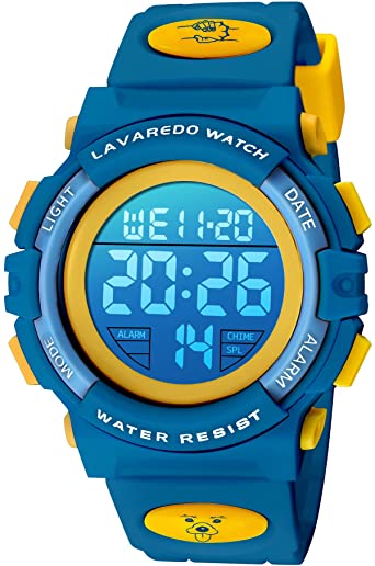 Kids Watch,Boys Watch for 6-15 Year Old Boys,Digital Sport Outdoor Multifunctional Chronograph LED 50 M Waterproof Alarm Calendar Analog Watch for Children with Silicone Band