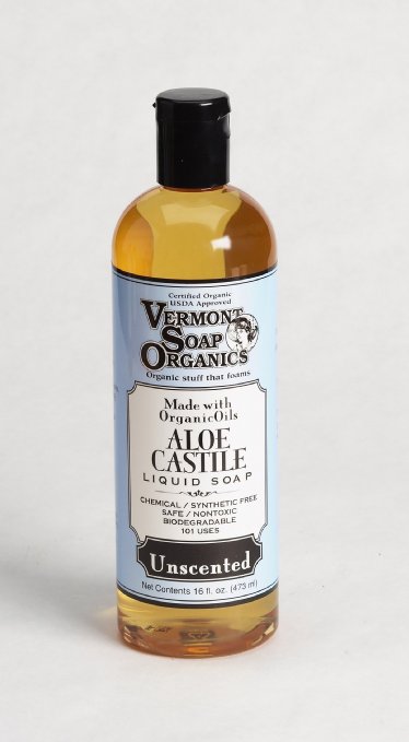 Vermont Soap Organics - Unscented Liquid Aloe Castile Soap 16oz