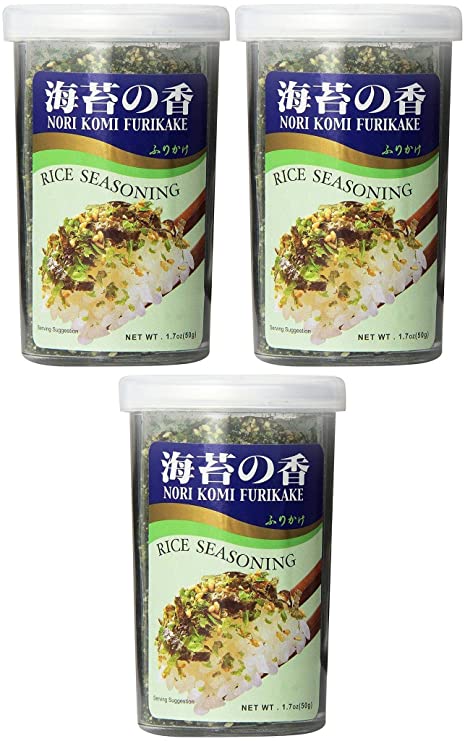 JFC - Nori Komi Furikake (Rice Seasoning) 1.7 Ounce Jar (pack of 3) - SET OF 10