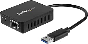 StarTech.com USB 3.0 to Fiber Optic Converter - Compact USB to Open SFP Adapter - USB to Gigabit Network Adapter - USB 3.0 Fiber Adapter Multi Mode(MMF)/Single Mode Fiber(SMF) Compatible (US1GA30SFP)