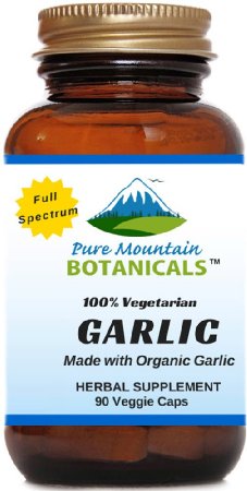 Full Spectrum Garlic Pills. 90 Kosher Veggie Capsules With 500mg Certified Organic Garlic Bulb Supplement