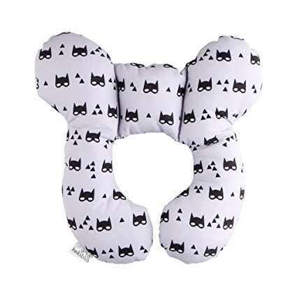 Baby Travel Pillow, KAKIBLIN Infant Head and Neck Support Pillow for Car Seat, Pushchair, for 0 - 1 Years Old Baby, Grey