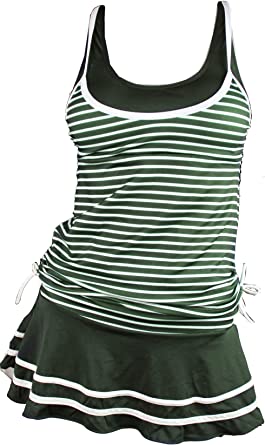 MiYang Women's Tankini Striped Vintage Swim Dress