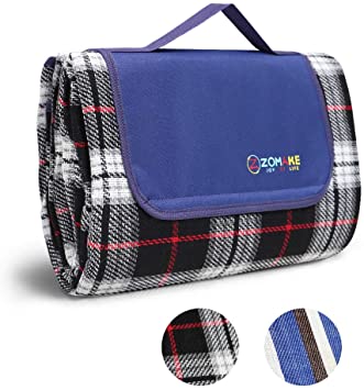 ZOMAKE Picnic Blanket with Waterproof Backing Extra Large Washable Beach Mat for Outdoor Concert Camping