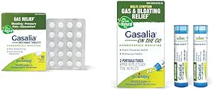 Boiron Gasalia Tablets 60 Count and On The Go Pellets 2 Count for Gas Bloating Pressure Pain Relief