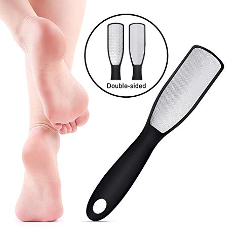 Foot File and Callus Remover,Homegoal Premium Protruding Stainless Steel Filing Surface Foot Rasp File Callus Remover Professional Foot Scrubber, Can Be Used On Both Wet And Dry Feet (Black)