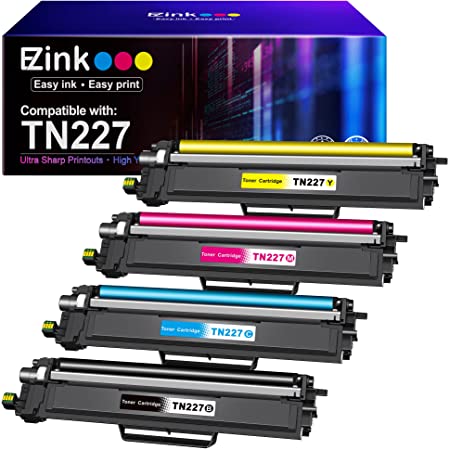 E-Z Ink (TM) Compatible Toner Cartridge Replacement for Brother TN227 TN-227 TN227BK TN227C TN227M TN227Y High Yield Compatible with HL-L3290CDW HL-L3210CW MFC-L3750CDW MFC-L3710CW Printer (4 Pack)