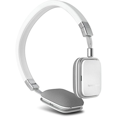 Harman Kardon SOHOa WHT Premium Lie-Flat On Ear Mini Headphones with Universal Remote (White)