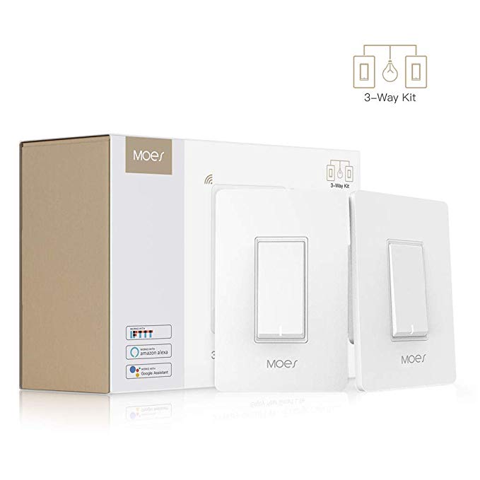 MOES 3 Way WiFi Smart Switch for Light Fan,Compatible with Alexa and Google Home,No Hub Required,Smart Life APP Provides Control from Anywhere
