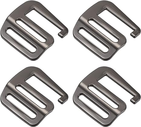 uxcell Metal G Hooks Webbing Buckles, G-Hook Wave Buckle Adjuster Slide Buckle for Backpack Straps Webbing