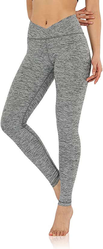 ODODOS Women's Cross Waist Yoga Leggings, Workout Running Gym Leggings