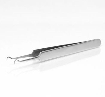 Dmtse Stainless Steel Pimple Remover Blackhead Extractor Beauty Tool Silver Tone (Curved Needle)