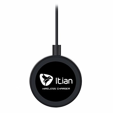 Wireless charger,Itian Qi Wireless Charging Pad T200 for Samsung Galaxy S7 S7 Edge S6 S6 Edge Note5 S6 Edge Plus-Black
