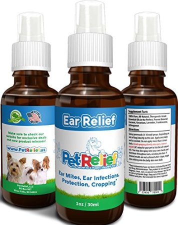 Ear Mites, Dog Ear Infection Natural Ear Relief For Dogs, Dog Ear Care, Lifetime Warranty! 30ml Ear Cleanser Treatment, Better Than Antibiotics, No Side Effects! Works Fast, Made In USA By Pet Relief