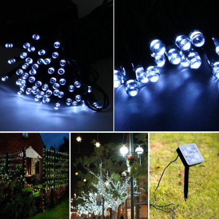 Ucharge Solar Powered LED String LightsAmbiance Lighting ds0010 16m 100 LED Solar Fairy String Lights for Outdoor Gardens Homes Christmas Party Waterproof 100 LED White