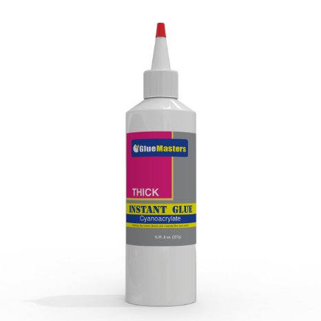 #1 Premium Super Glue - Extra Large 8 OZ (226-gram) Bottle with Protective Cap - Thick Viscosity - Great for General Repairs, Woodworking and Hobby Projects - Best CA Glue on Cyanoacrylate Market