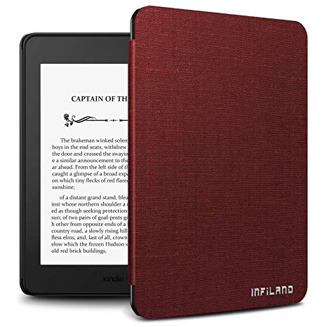 Infiland Kindle Paperwhite 2018 Case, Lightweight Shell Case Cover Compatible with All-New Amazon Kindle Paperwhite 10th Generation 6" 2018 Release(Auto Wake/Sleep), Wine Red