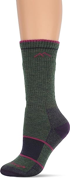 Darn Tough Vermont Women's Merino Wool Boot Sock Full Cushion 1908,Moss Heather,US