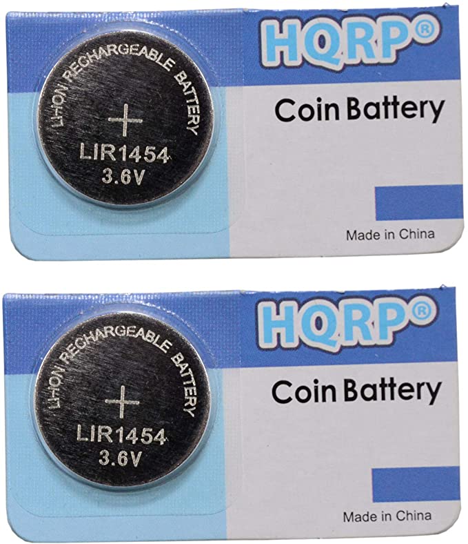 HQRP 2-Pack Battery fits Varta LIR1454 CP1454 1454 ICR1454S Bose Soundport Free, B&O Beoplay E8, Samsung Gear IconX 2018 TWS Headphones Smart Bracelets Glasses Necklaces