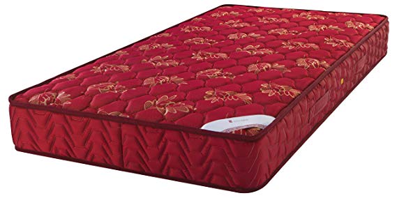 Amazon Brand - Solimo 6-inch Single Spring Mattress (Maroon, 72x36x6 inches)