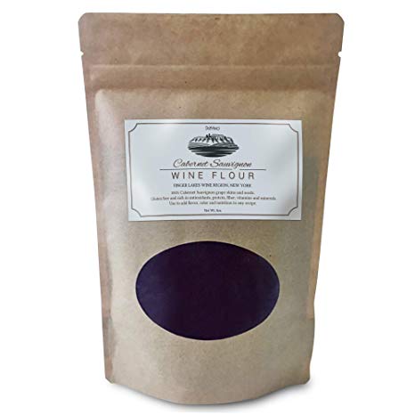 Cabernet Sauvignon Wine Flour/Wine Powder made 100% from Grape Skins and Seeds grown in NY Wine Region- Gluten Free Flour Rich in Antioxidants, Protein & Fiber- Use to Add Flavor, Nutrition and Color