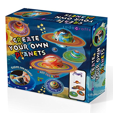 SadoCrafts Create Your Own Planets - Fun Interactive Educational DIY Painting Craft Kit for Kids