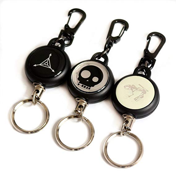 Daixers Retractable Key Chain & Ring,Split Ring Set of 3