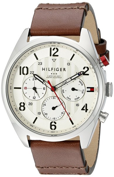 Tommy Hilfiger Men's 1791208 Casual Sport Watch with Brown Band