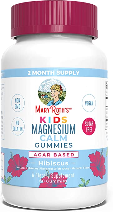 Kids Magnesium Citrate Gummies by MaryRuth's | 2 Month Supply | Sugar Free | Magnesium Supplement | Calm Magnesium Gummies for Kids 2  | Stress Relief, Bone, Nerve, Gut Health | Vegan | 60 Count