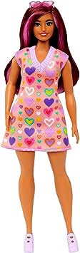 Barbie Fashionistas Doll #207 with a Heart-Print Sweater Dress, Sunglasses and Platform Shoes